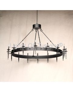 1079-16 Wrought Iron Contemporary Style Chandelier