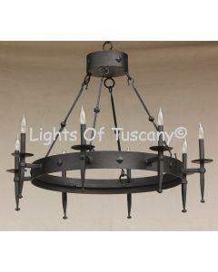 1080-8 Contemporary Spanish Style Wrought Iron Chandelier