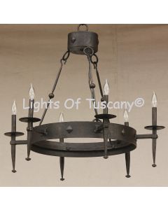 1081-6 Contemporary Spanish Style Wrought Iron Chandelier R:$999		