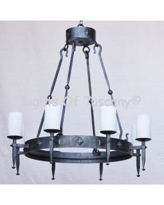1082-8 Transitional Spanish Style wrought Iron Chandelier