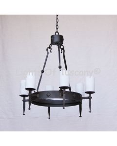 1083-6 Transitional Wrought Iron Chandelier