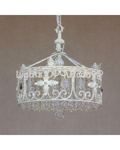 Tuscan Chandelier-Wrought Iron-Crystal