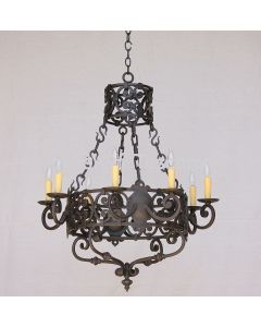 1105-8 Spanish Revival / Mediterranean Style Iron Chandelier Large Chandelier