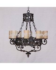 1106-8 Spanish Revival / Mediterranean Style Iron Chandelier 