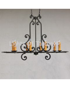 Tuscan chandelier, Suitable for a Kitchen Island or a long table.