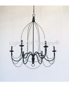 1168-6 Country Italian Style Wrought Iron Candelabra Chandelier