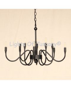 1172-10 Transitional Style Wrought Iron Chandelier