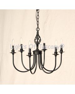 1185-6 Transitional Style Wrought Iron Chandelier