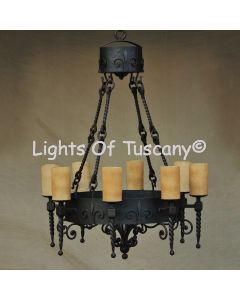 1220-8 Tuscan/Mediterranean Style Iron Chandelier