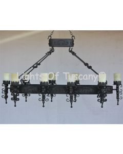 1232-10 Spanish Tuscan Wrought Iron Chandelier