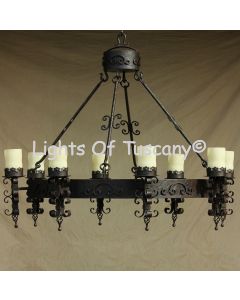 1234-8 Tuscan/Mediterranean Style Wrought Iron Chandelier