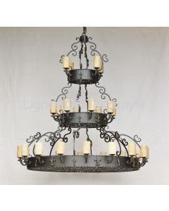 1243-24 Mediterranean  Style 3 Tier Chandelier