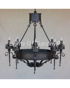 Gothic-Medieval Chandelier-Hand Forged-Wrought Iron