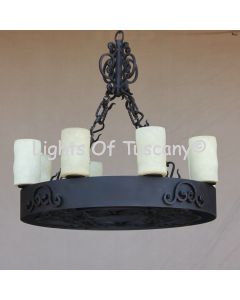 Tuscan Gothic Chandelier -hanging-Hand-Forged Wrought Iron