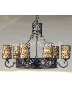 Spanish Style Chandelier, Spanish Revival Chandelier, Mediterranean Chandelier, Iron Chandelier, Iron Scroll Chandelier, Dining Room Chandelier, Rustic Chandelier, Traditional Chandelier