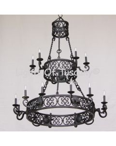 1284-18 Tuscan 2 Tier Chandelier 