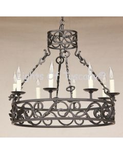 1291-6 Tuscan Style Wrought Iron Chandelier