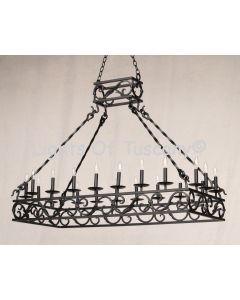 1293-20 Wrought Iron Italian Country Style Island Chandalier 