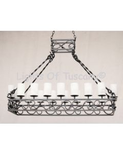 1294-20 Wrought Iron Italian Country Style Island Chandelier
