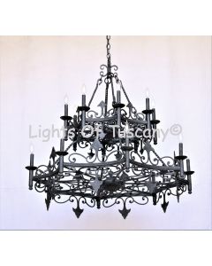 Spanish Revival Chandelier, Large Chandelier, Wrought Iron Chandelier, Large Entryway Chandelier, 2 level chandelier, Mediterranean chandelier, gothic chandelier, old world chandelier