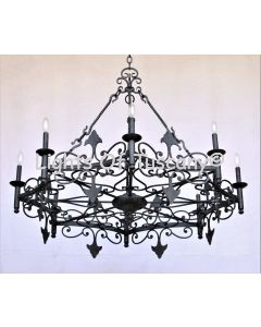 Gothic chandelier, Gothic Revival Chandelier, Wrought Iron Chandelier, Spanish Revival Style Chandelier, Commercial Grade Chandelier, Mediterranean Chandelier, Large Chandelier, Dining Room Chandelier, Antique Iron Chandelier, Rustic Chandelier, LED chand