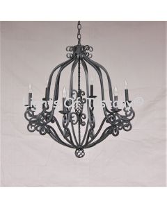 1333-8  Spanish Tuscan Style Wrought Iron Chandelier