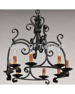 Tuscan-Gothic-Medieval Chandelier-Hand Forged-Wrought Iron