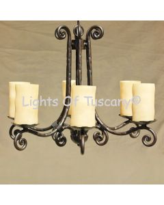 Tuscan-Gothic-Medieval Chandelier-Hand Forged-Wrought Iron