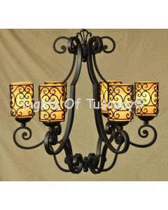 	Tuscan-Gothic-Medieval Chandelier-Hand Forged-Wrought Iron	