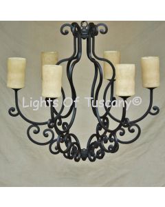 Tuscan-Gothic-Medieval Chandelier-Hand Forged-Wrought Iron