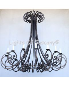 1369-16  Extra Large Transitional Style Wrought Iron Chandelier