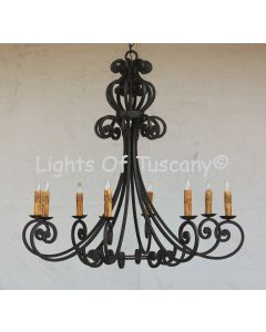 Large Spanish Style Iron Chandelier 1371-8