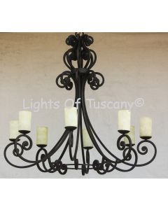 Large Spanish Style Iron Chandelier