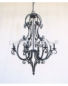 Classic Wrought Iron Chandelier, Country Italian Iron Chandelier, Mediterranean Style Chandelier, Transitional Iron Chandelier, Entryway Chandelier, Scroll Design Chandelier, Tall Chandelier, Black Iron Chandelier, Bronze Chandelier, LED chandelier, cande