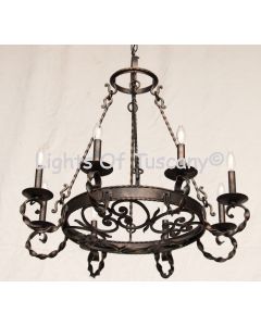 1387-8 Spanish - Mediterranean Style Wrought Iron Chandelier