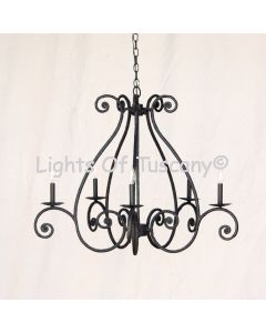 1395-5 Spanish Style Iron Scroll Chandelier