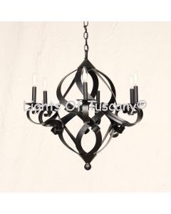 1428-6 Contemporary Spiral Style Iron Chandelier