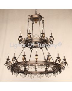 1437-24 Wrought Iron Italian Style Chandalier