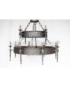 Spanish Revival Chandelier, 2 Tier Chandelier, Flush Mount Chandelier, Short Ceiling Chandelier, Large chandelier, wrought iron chandelier, Tuscan Chandelier, Iron Scroll Chandelier, Vintage Chandelier, Spanish Chandelier, Round Chandelier, Linear Chandel