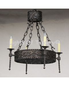 Spanish Style Wrought Iron Chandelier