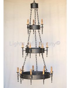 1442-18 Wrought Iron Large Spanish Style Chandelier 