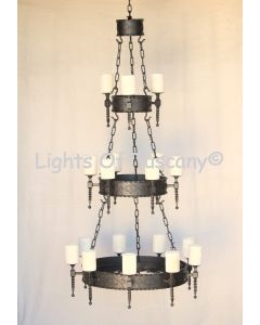 1442-18GL Wrought Iron Spanish Style Chandelier