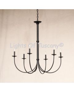 1453-6 Wrought Iron Contemporary Style Chandelier