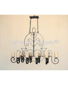 1476-10GLS Iron Chandelier