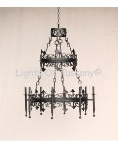1502-8 Wrought Iron Antique Spanish Style Chandelier