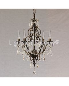 Candelabra Crystal Chandelier-Wrought Iron