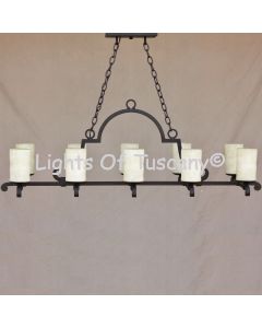 Country Italian-Tuscan Chandelier-Hand Forged-Wrought Iron