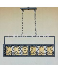 Linear Chandelier-Hand Forged-Wrought Iron
