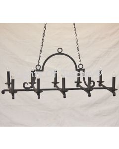 1548-10 Contemporary Spanish Wrought Iron Chandelier 