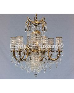 Solid brass candelabra crystal chandelier